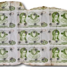 Norway, uncut sheet of 500‑kroner banknotes (1978–1985)