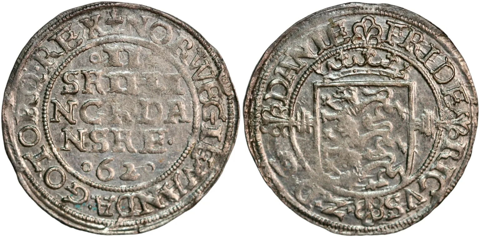 Denmark, 2 skilling 1562