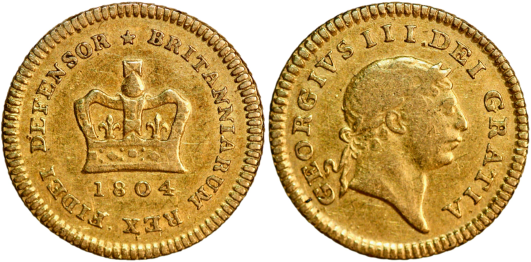 Storbritannia, 1/3 guinea (gull!) 1804