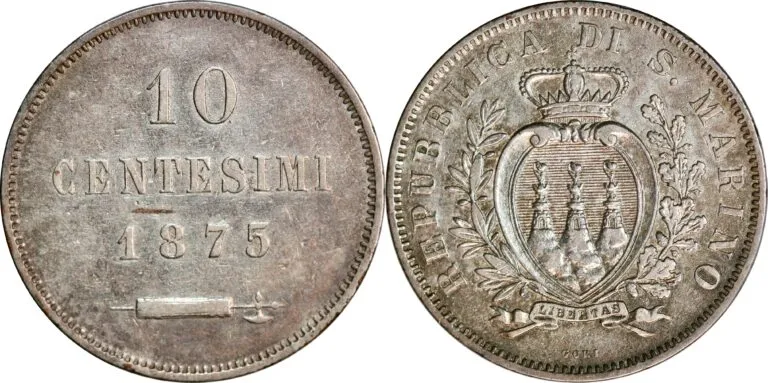 San Marino, 10 centesimi 1875