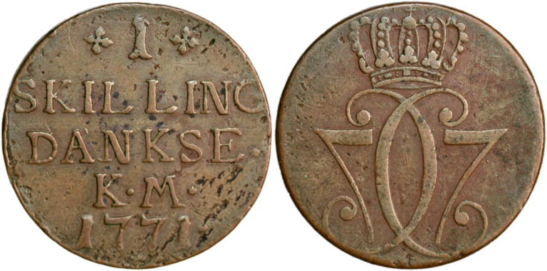 Denmark, 1 skilling DANKSE 1771