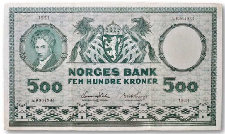 Norway, 500 kroner 1951