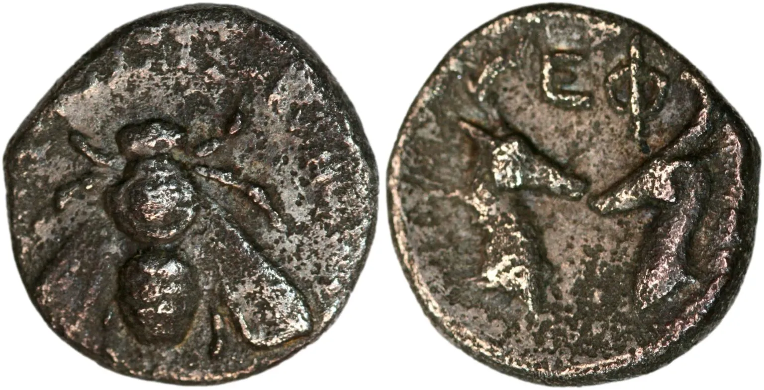 Diobol from Ephesos in Ionia (ca. 390-325 BC)