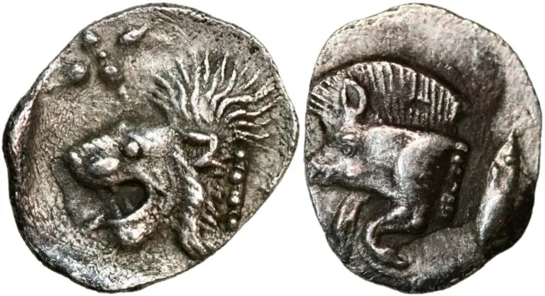 Hemiobol from Kyzikos in Mysia (ca. 450-400 BC)