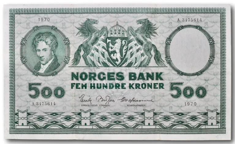 Norway, 500 kroner 1970
