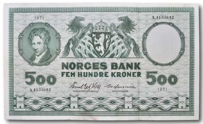 Norway, 500 kroner 1971