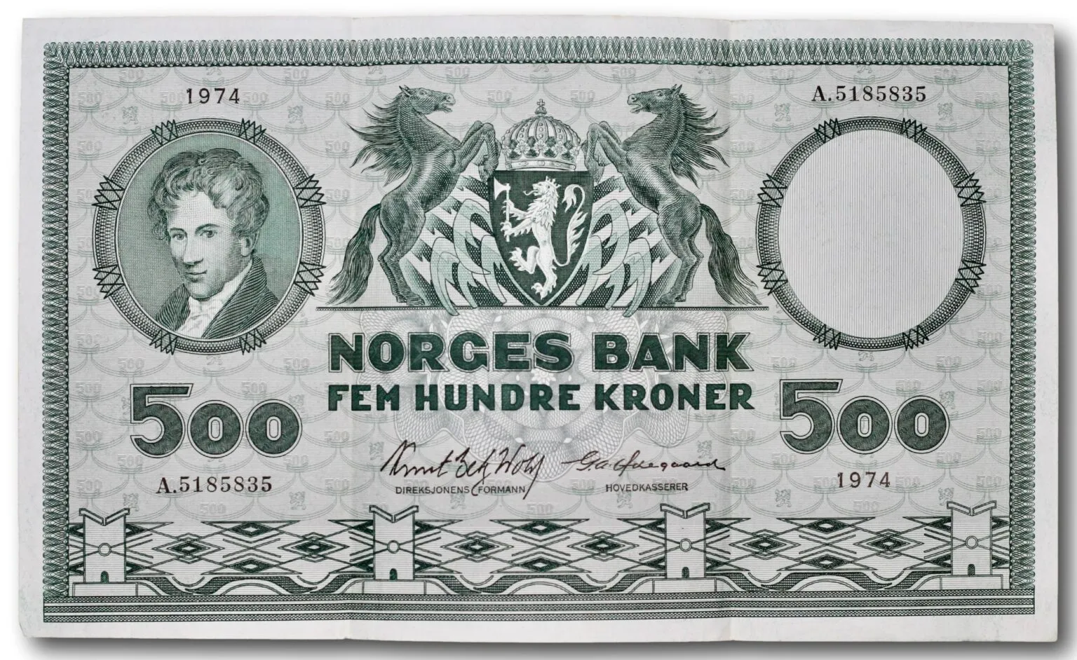 Norway, 500 kroner 1974