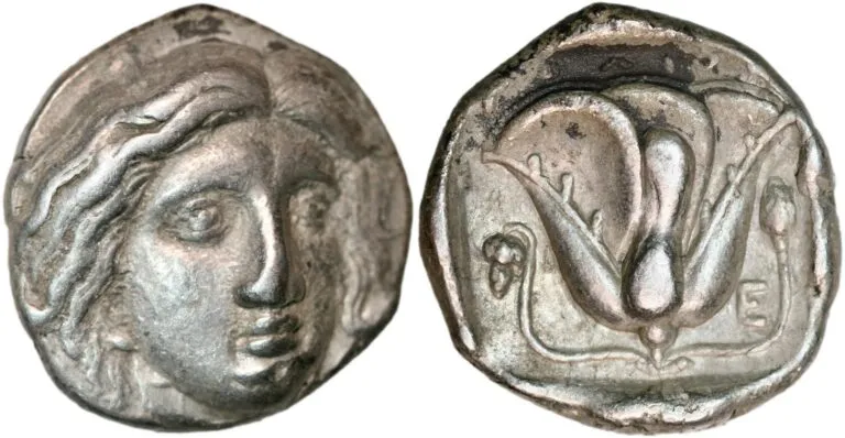 Tetradrakme fra Rhodos i Karia (ca. 316-305 f. Kr.)