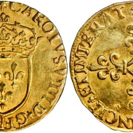 France, ecu d’or (gold!) 1568
