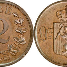 Norway, 2 øre 1889