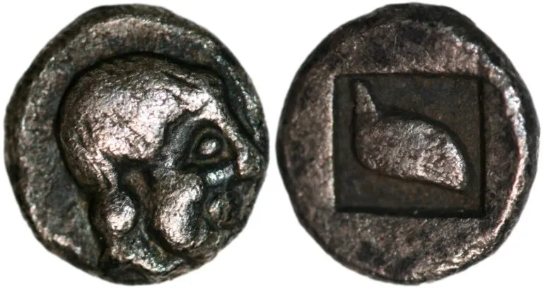 Skione in Macedon, hemiobol 480-470 BC