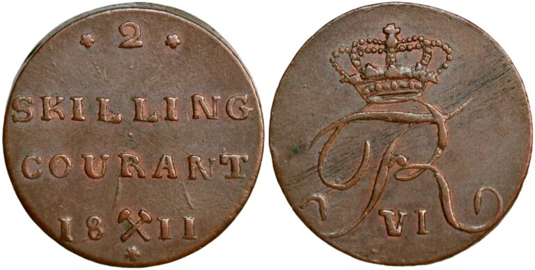 2 skilling 1810: one of Norway's most common old coins and the coins of Frederik VI