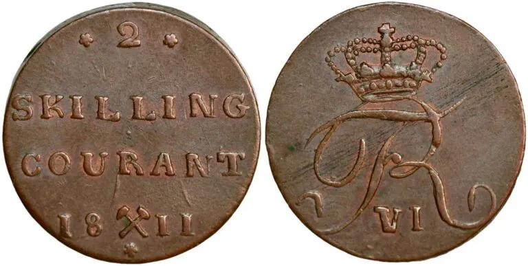 2 skilling 1810: one of Norway's most common old coins and the coins of Frederik VI