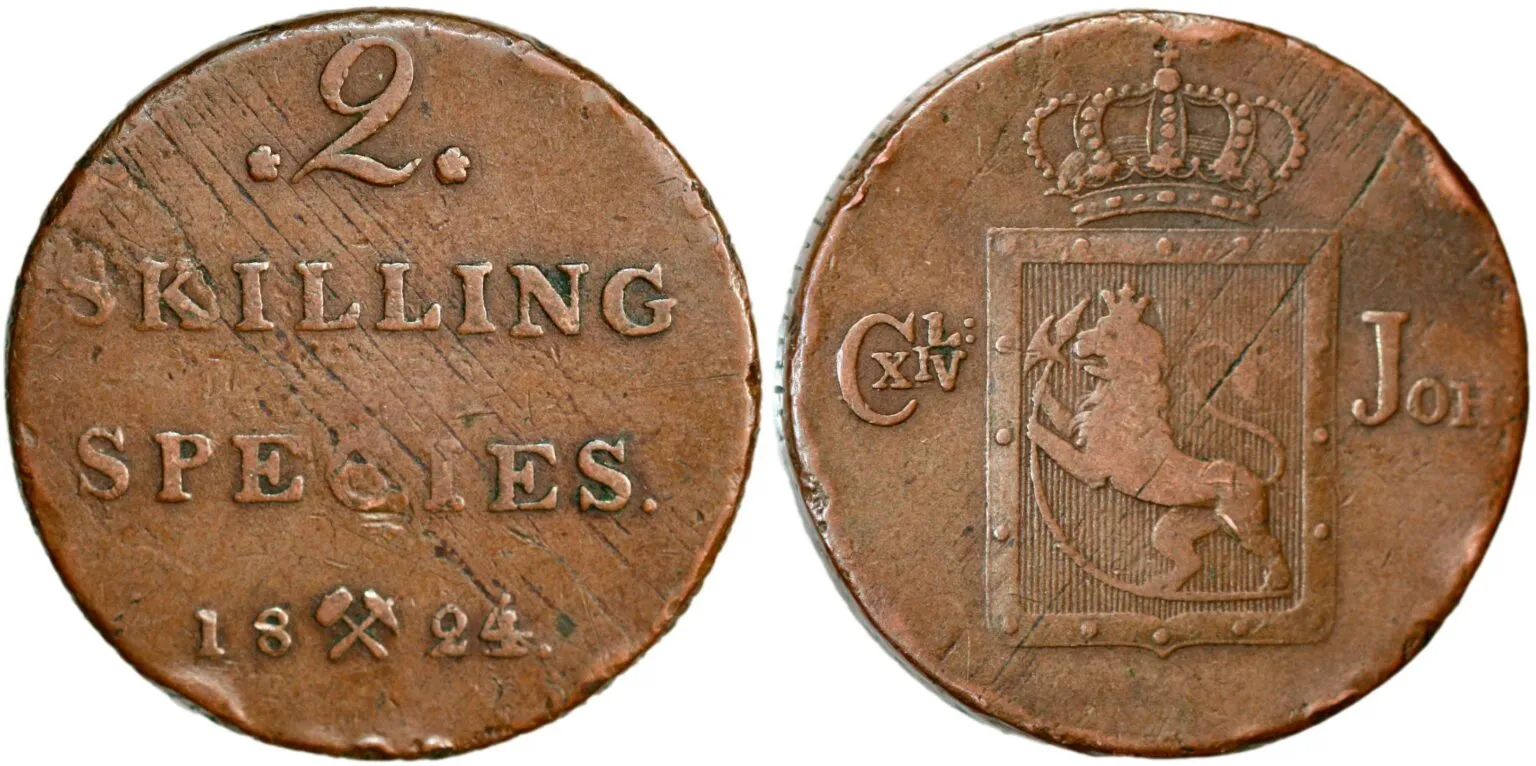 2 skilling 1824