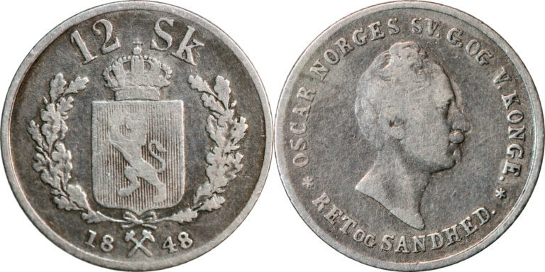 Norway, 12 skilling 1845