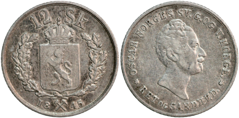 Norway, 12 skilling 1848