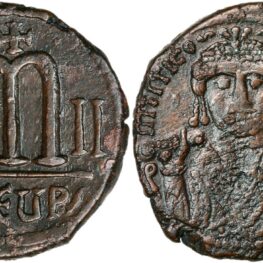 Follis from Emperor Maurice Tiberius (583/4 AD)