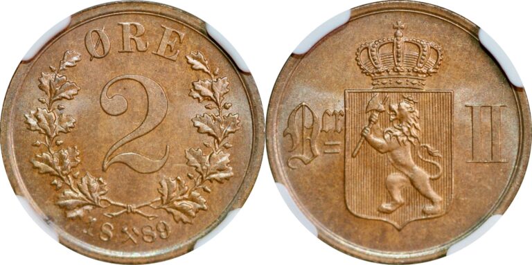 Norway, 2 øre 1889 (MS 65)