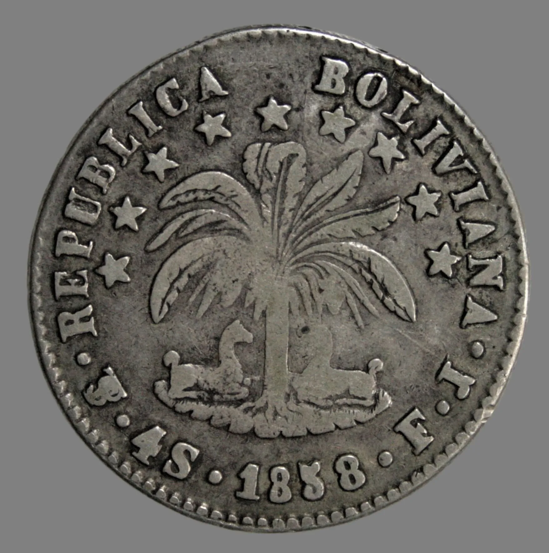 Bolivia, 4 soles 1858