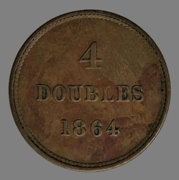 Guernsey, 4 doubles 1864