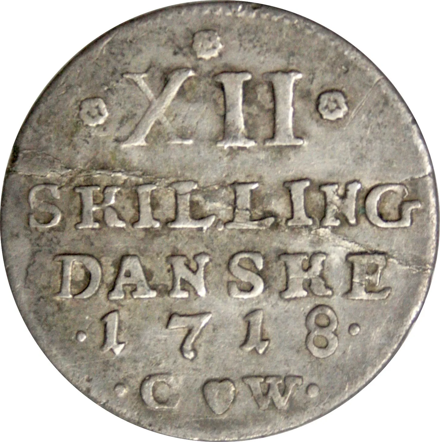 Danmark, 12 skilling 1718